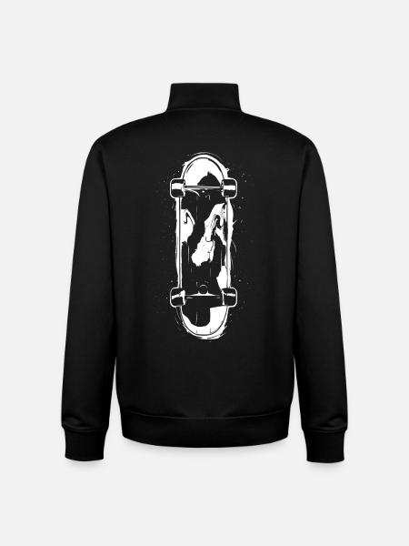 Skateboard Sketch - Unisex Organic Zip Sweatshirt by Stanley/Stella - black