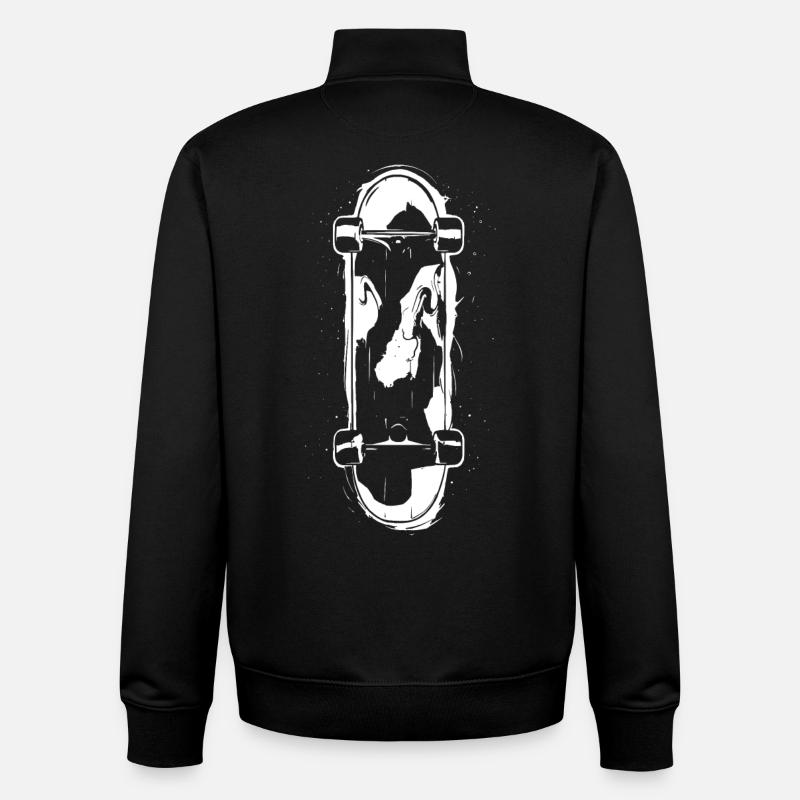 Skateboard Sketch - Unisex Organic Zip Sweatshirt by Stanley/Stella - black