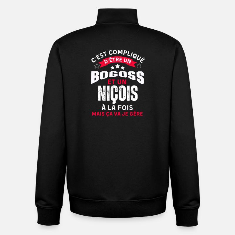 Habitants de Nice - Sweat zippé unisexe en coton bio Stanley/Stella - noir