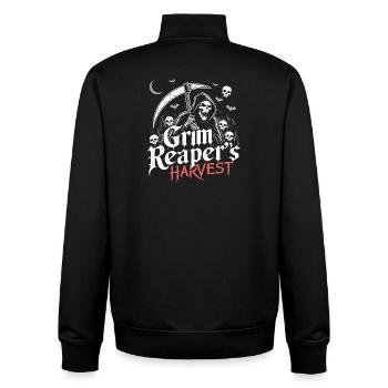 Gloomy Harvest Reaper - Unisex Organic Zip Sweatshirt by Stanley/Stella - black - Back - AI Model Male 185 light (185cm)