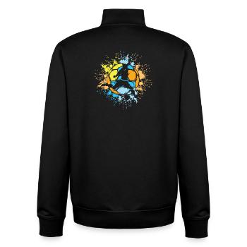 Soccer Color Explosion Player Sun Bright Colors - Unisex Organic Zip Sweatshirt by Stanley/Stella - black - Back - AI Model Male 185 light (185cm)