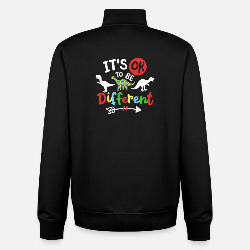 Autismus Dinosaurier - Unisex Organic Zip Sweatshirt von Stanley/Stella - Schwarz