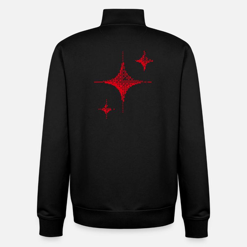Red Spark Minimal - Sweat zippé unisexe en coton bio Stanley/Stella - noir