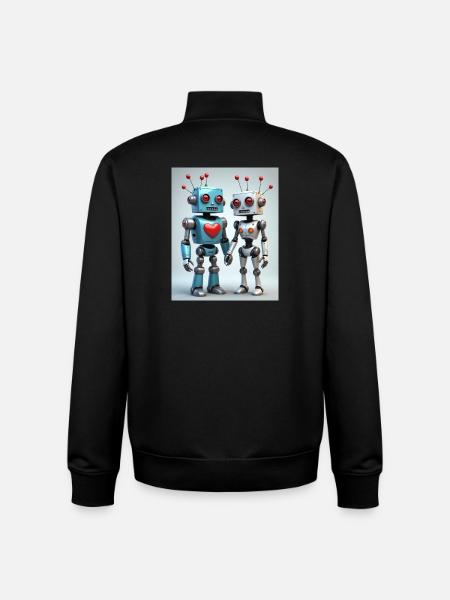 Roboter Pärchen - Unisex Organic Zip Sweatshirt von Stanley/Stella - Schwarz