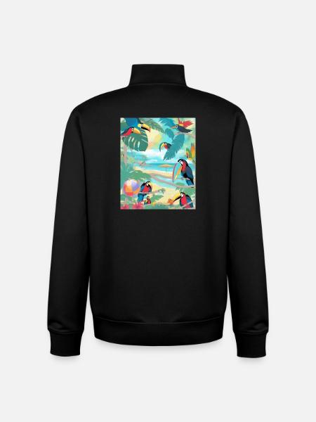 Toucan paradise - Unisex Organic Zip Sweatshirt by Stanley/Stella - black
