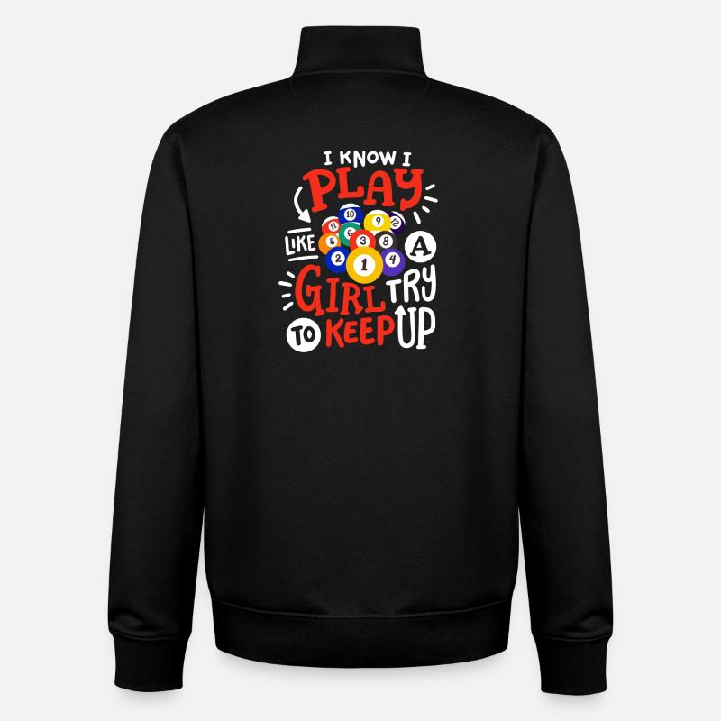Poolspielerin Mädchen Billard - Unisex Organic Zip Sweatshirt von Stanley/Stella - Schwarz