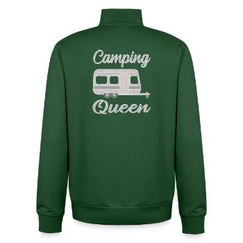 Camping en caravane - Sweat zippé unisexe en coton bio Stanley/Stella - vert bouteille - Dos - AI Model Male 185 dark (185cm)