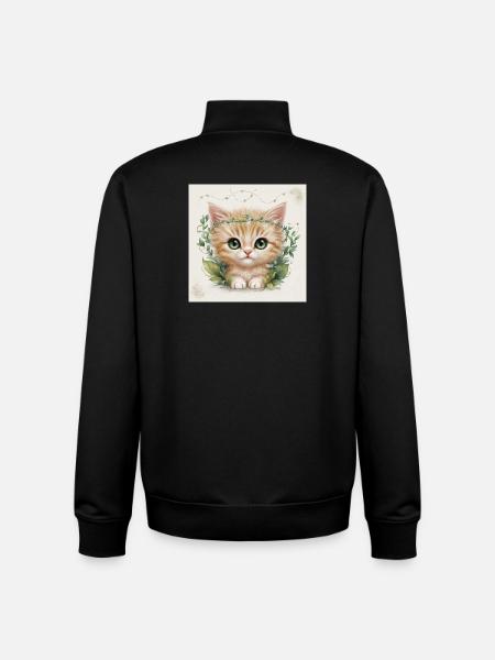 Minou mignon - Sweat zippé unisexe en coton bio Stanley/Stella - noir