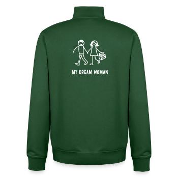 Design de bière pour femme de mes rêves - Sweat zippé unisexe en coton bio Stanley/Stella - vert bouteille - Dos - AI Model Male 185 dark (185cm)