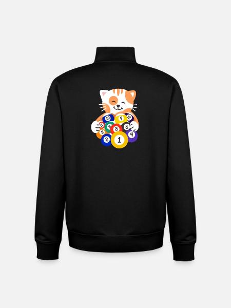 Billard Billardspieler Katze - Unisex Organic Zip Sweatshirt von Stanley/Stella - Schwarz