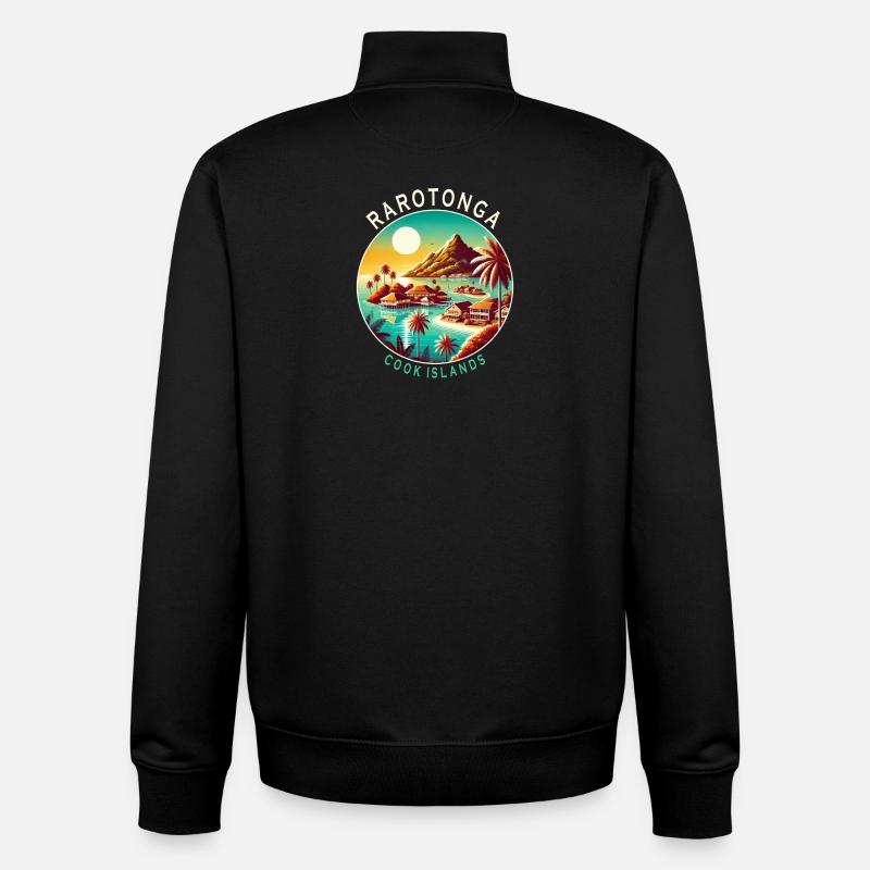 Parotonga Cook Islands Pacific trip - Unisex Organic Zip Sweatshirt by Stanley/Stella - black