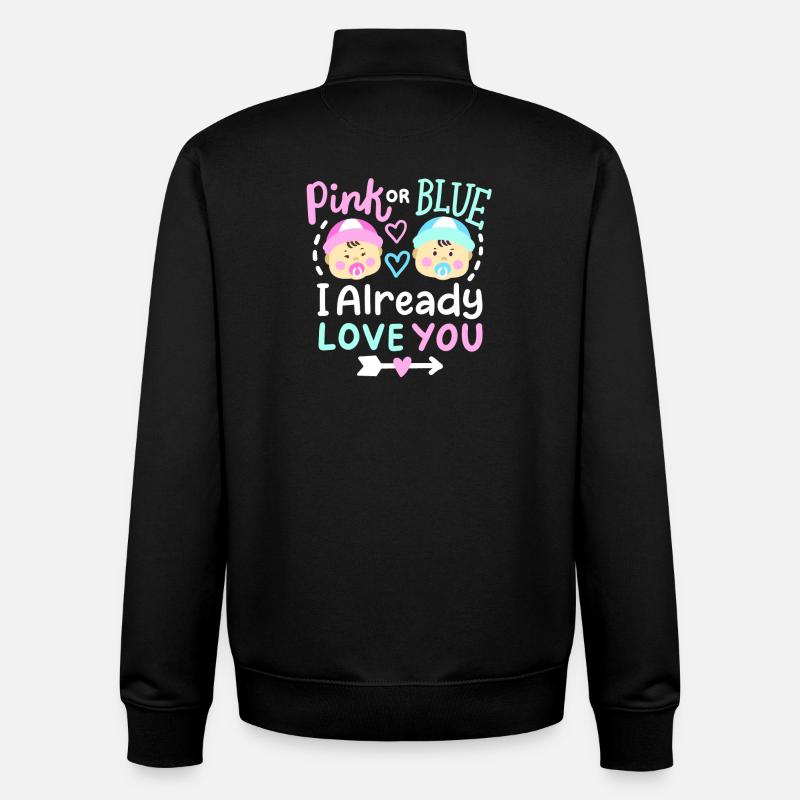 Pink oder Blau Gender-Reveal-Party - Unisex Organic Zip Sweatshirt von Stanley/Stella - Schwarz