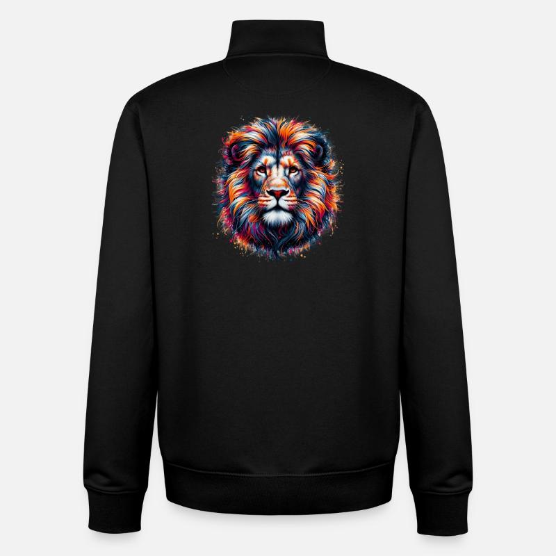Löwe - Unisex Organic Zip Sweatshirt von Stanley/Stella - Schwarz