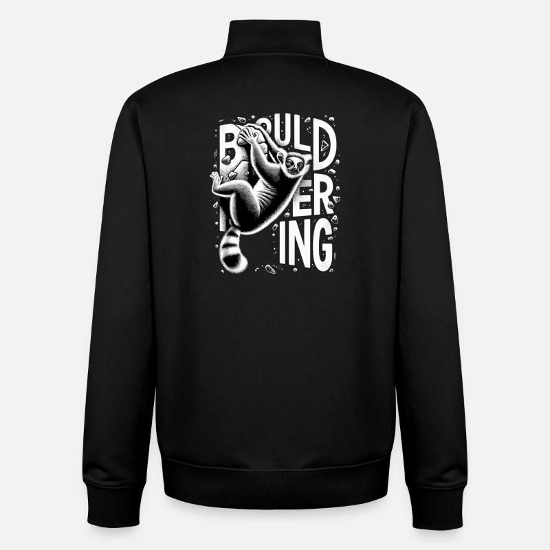 Bouldern Lemur Klettern Geschenk - Unisex Organic Zip Sweatshirt von Stanley/Stella - Schwarz