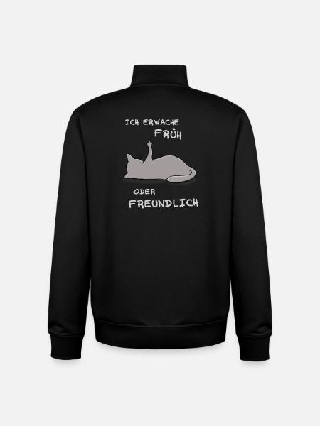 Ich erwache früh oder freundlich - Unisex Organic Zip Sweatshirt von Stanley/Stella - Schwarz