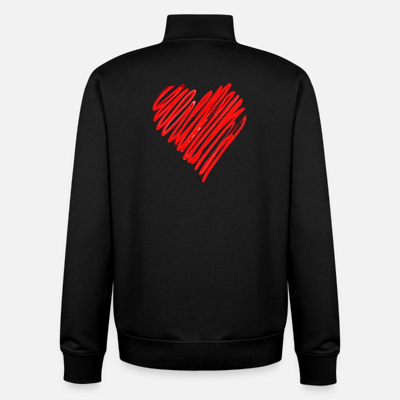 Coeur passionné Conception de néons - Sweat zippé unisexe en coton bio Stanley/Stella - noir