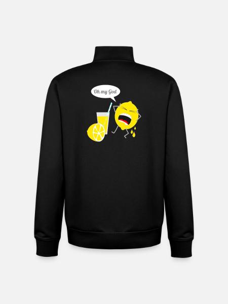 Funny lemon design - Unisex Organic Zip Sweatshirt by Stanley/Stella - black