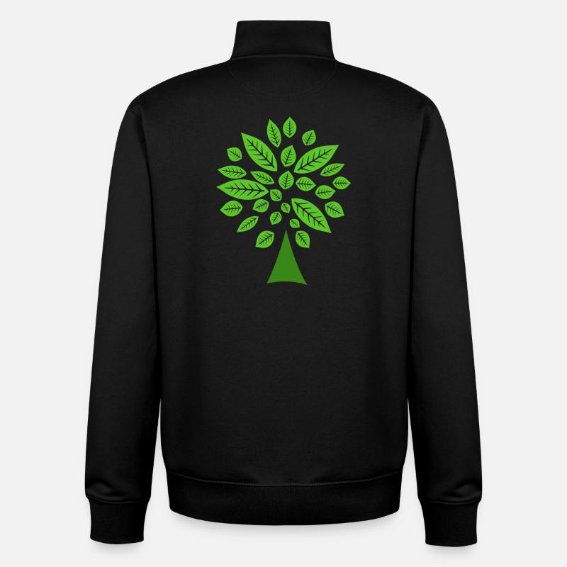 Green Tree - Unisex Organic Zip Sweatshirt by Stanley/Stella - black