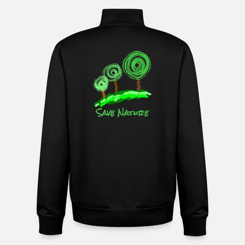 Bäume Abstrakt - Unisex Organic Zip Sweatshirt von Stanley/Stella - Schwarz
