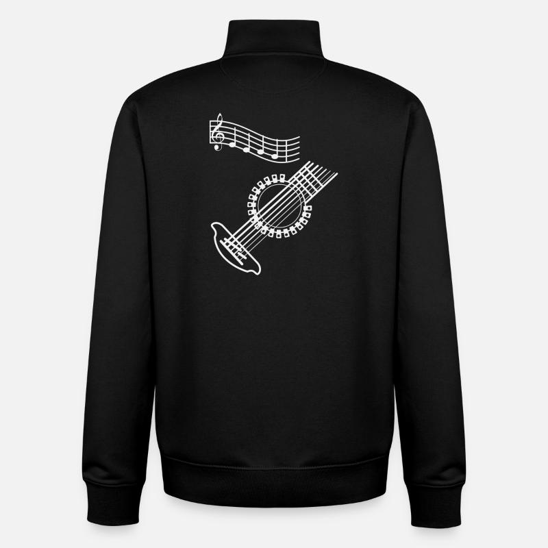 Musicien guitare - Sweat zippé unisexe en coton bio Stanley/Stella - noir