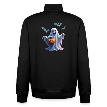 Das charmante Halloween-Design vermittelt. - Unisex Organic Zip Sweatshirt von Stanley/Stella - Schwarz - Hinten - AI Model Male 185 light (185cm)