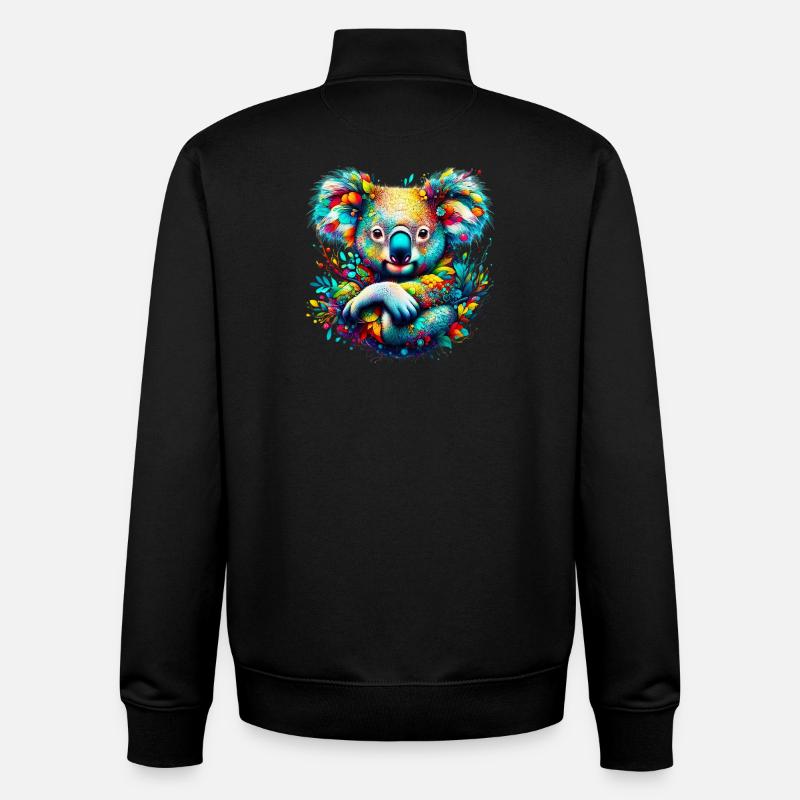 Koala - Unisex Organic Zip Sweatshirt by Stanley/Stella - black
