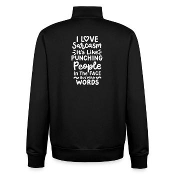 Sarkasmus lustiges Sprichwort - Unisex Organic Zip Sweatshirt von Stanley/Stella - Schwarz - Hinten - AI Model Male 185 light (185cm)