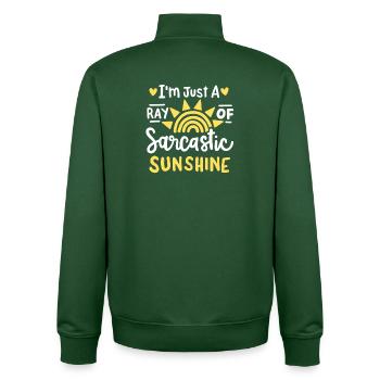 Sarkastischer Humor Sarkasmus - Unisex Organic Zip Sweatshirt von Stanley/Stella - Flaschengrün - Hinten - AI Model Male 185 dark (185cm)