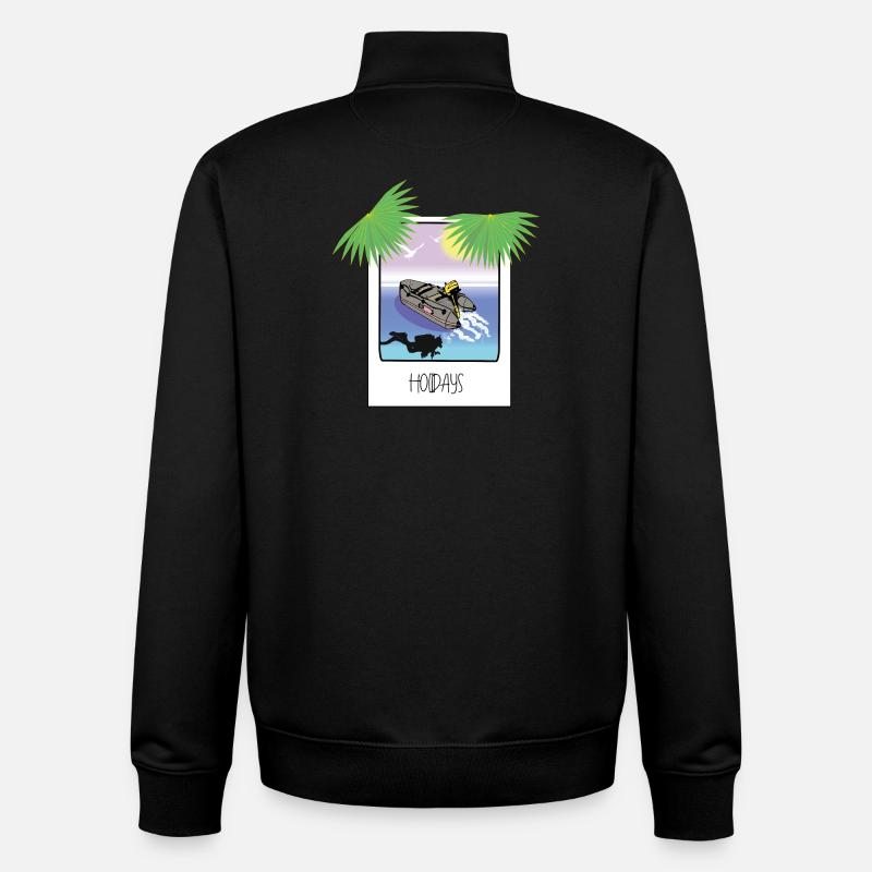 Instantané Vacances - Sweat zippé unisexe en coton bio Stanley/Stella - noir