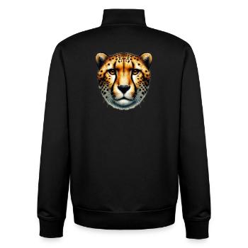 Guépard - Sweat zippé unisexe en coton bio Stanley/Stella - noir - Dos - AI Model Male 185 light (185cm)