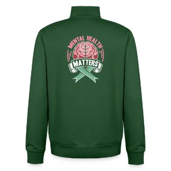 La santé mentale est un motif - Sweat zippé unisexe en coton bio Stanley/Stella - vert bouteille - Dos - AI Model Male 185 dark (185cm)