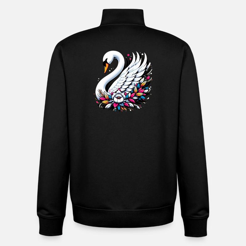 Schwan - Unisex Organic Zip Sweatshirt von Stanley/Stella - Schwarz