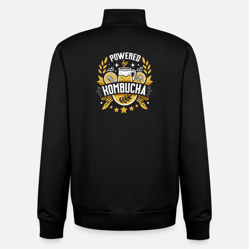 Emblème du Kombucha Kraft - Sweat zippé unisexe en coton bio Stanley/Stella - noir