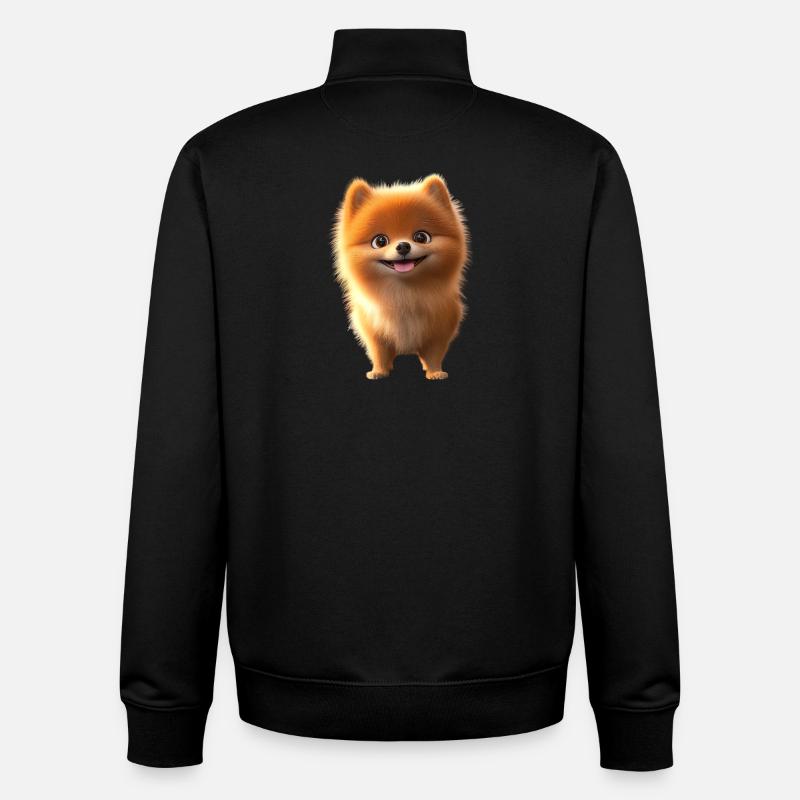 Zwergspitz Pommeraner Pom Süßer Deutscher Spitz - Unisex Organic Zip Sweatshirt von Stanley/Stella - Schwarz