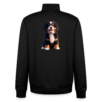 Bernese Mountain Dog Cute Dogs Swiss Mountain Dogs - Unisex Organic Zip Sweatshirt by Stanley/Stella - black - Back - AI Model Male 185 light (185cm)