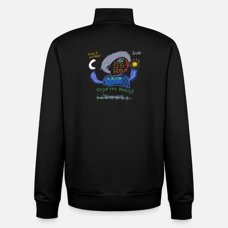 Enjoy the process - Unisex Organic Zip Sweatshirt by Stanley/Stella - black