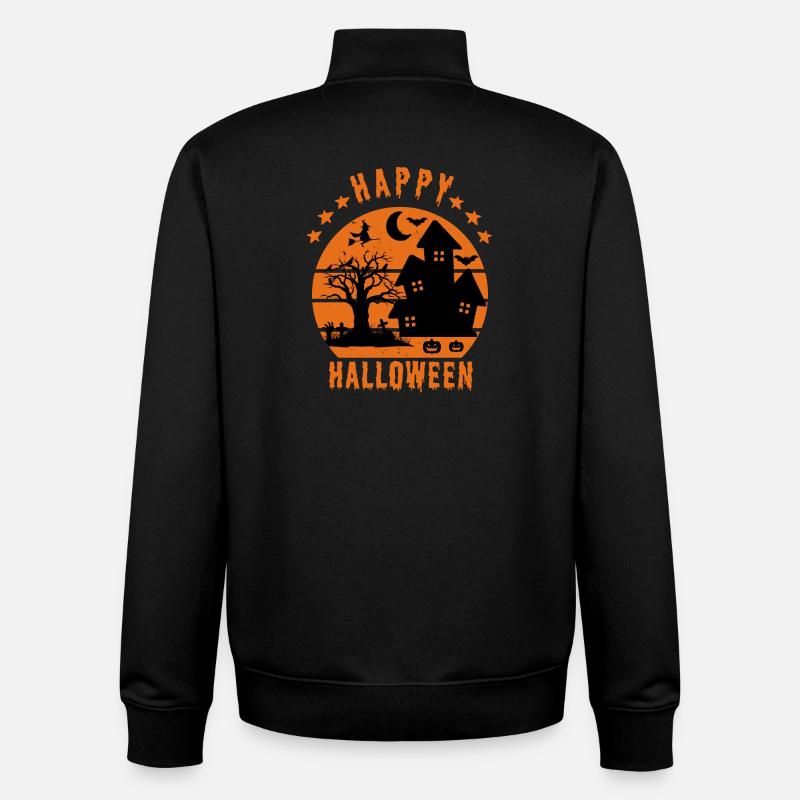 Fröhliches Halloween - Unisex Organic Zip Sweatshirt von Stanley/Stella - Schwarz