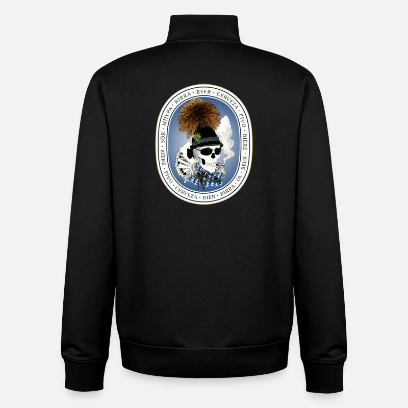 Bierzelt-skull - Unisex Organic Zip Sweatshirt von Stanley/Stella - Schwarz