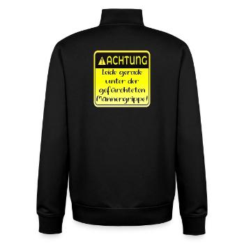 MÄNNERGRIPPE HUMOR - KRANK - Unisex Organic Zip Sweatshirt von Stanley/Stella - Schwarz - Hinten - AI Model Male 185 light (185cm)