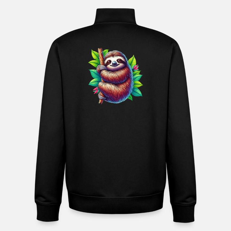 Faultier - Unisex Organic Zip Sweatshirt von Stanley/Stella - Schwarz
