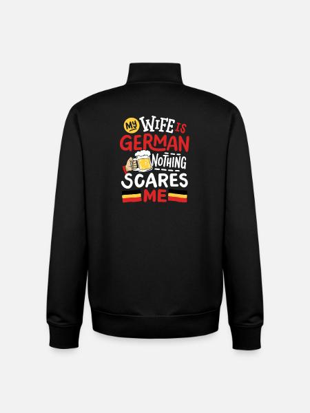Deutsche Ehefrau Deutschland - Unisex Organic Zip Sweatshirt von Stanley/Stella - Schwarz
