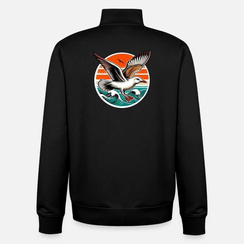 Mouette - Sweat zippé unisexe en coton bio Stanley/Stella - noir