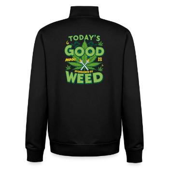 Good Mood Weed - Unisex Organic Zip Sweatshirt by Stanley/Stella - black - Back - AI Model Male 185 light (185cm)