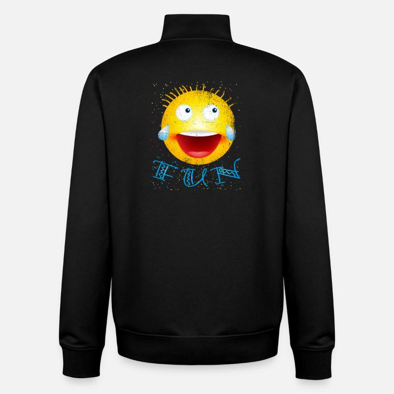 smiley laughs modified - Unisex Organic Zip Sweatshirt by Stanley/Stella - black