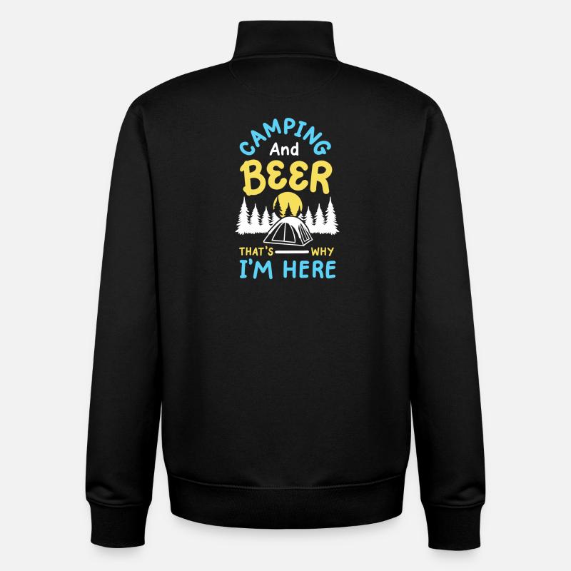 Camping und Bier Camper - Unisex Organic Zip Sweatshirt von Stanley/Stella - Schwarz
