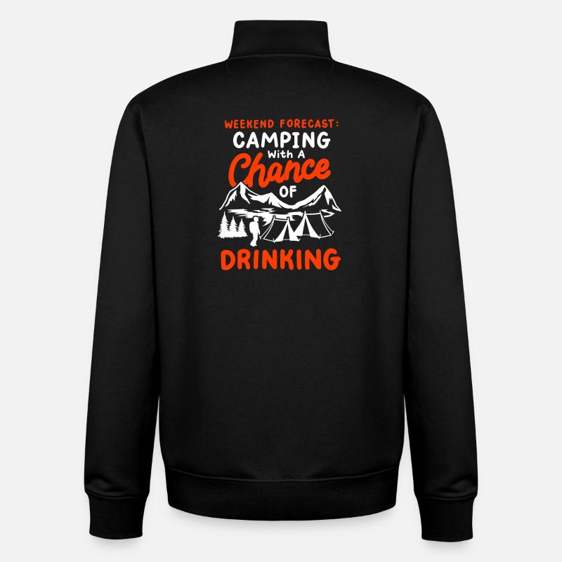 Camping Camper - Unisex Organic Zip Sweatshirt von Stanley/Stella - Schwarz