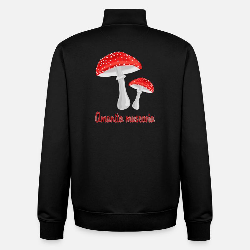 Champignons d’automne - Sweat zippé unisexe en coton bio Stanley/Stella - noir