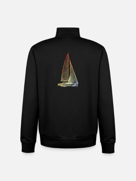 Voilier d'époque - Sweat zippé unisexe en coton bio Stanley/Stella - noir