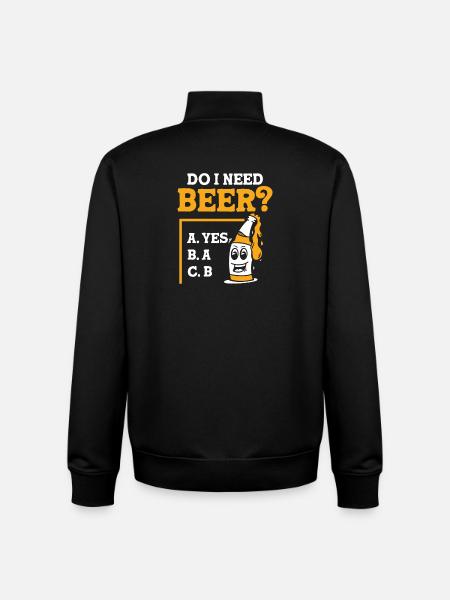 Do I need beer - Unisex Organic Zip Sweatshirt von Stanley/Stella - Schwarz