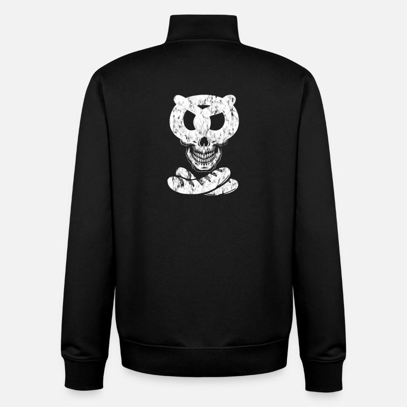 Weißwurst Brezn Skull - Unisex Organic Zip Sweatshirt von Stanley/Stella - Schwarz